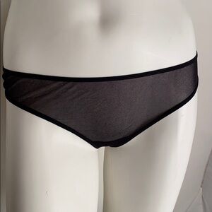 Yumark black ruffle thong panty